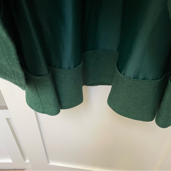 Xiaolizi Handmade Green Wool Tunic Cape Dress Loose Lined Pockets #2065 Size XL - Picture 5 of 13